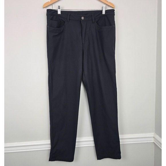 Lululemon Mens ABC Pants Classic 5 Pocket Techwear Trousers Sz 34 Gray Stretch - Picture 1 of 11